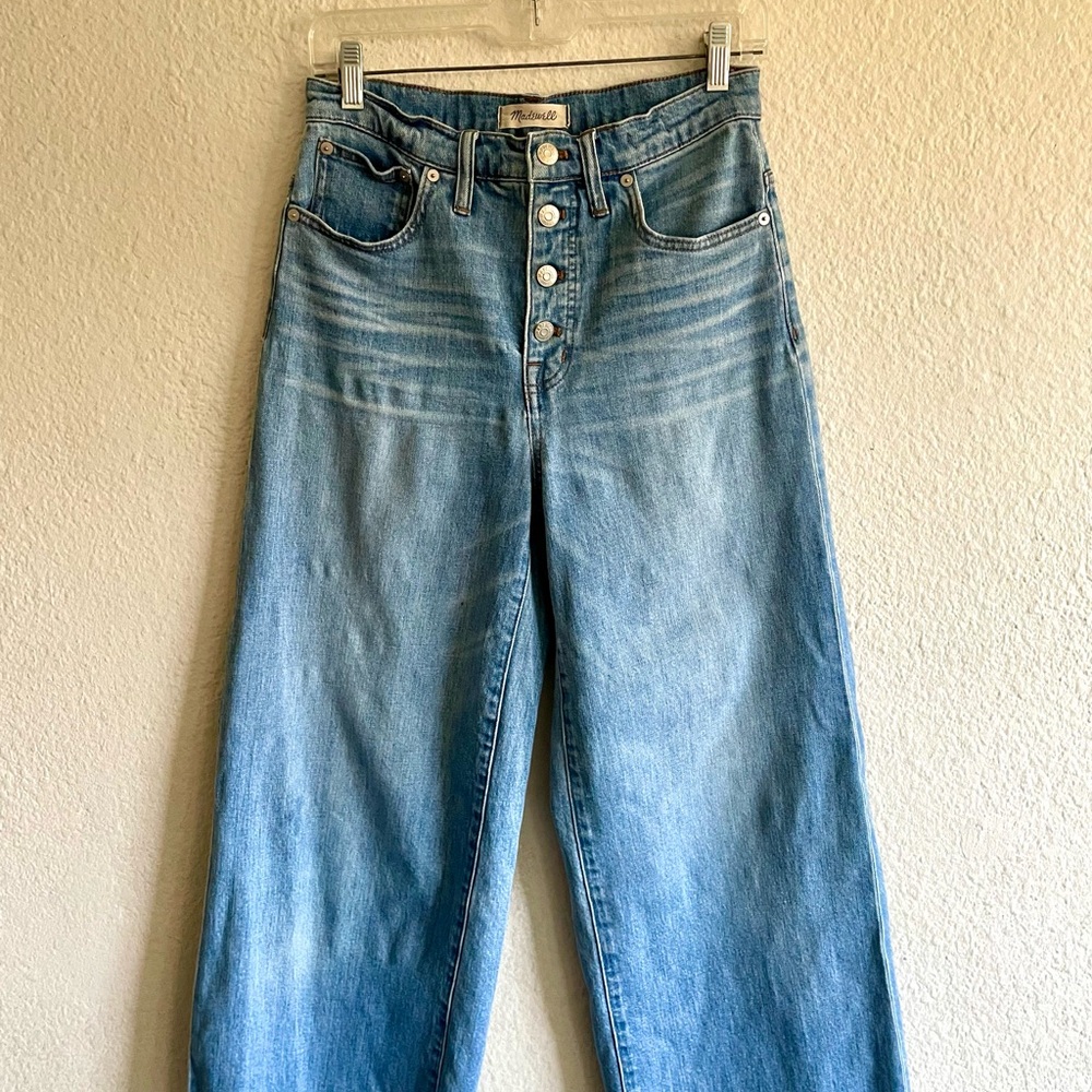 Madewell Wide-Leg Crop Light Blue High Rise Women Jeans
